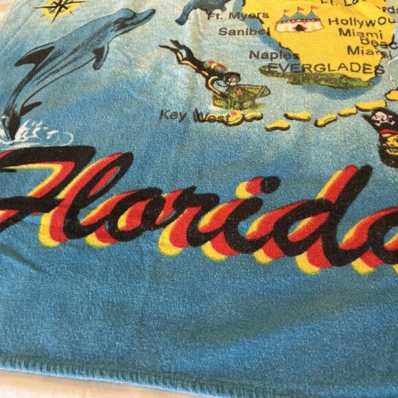 Vintage Copa Florida Map Terry Cotton Beach Towel 30x56 Souvenir - Picture 2 of 9
